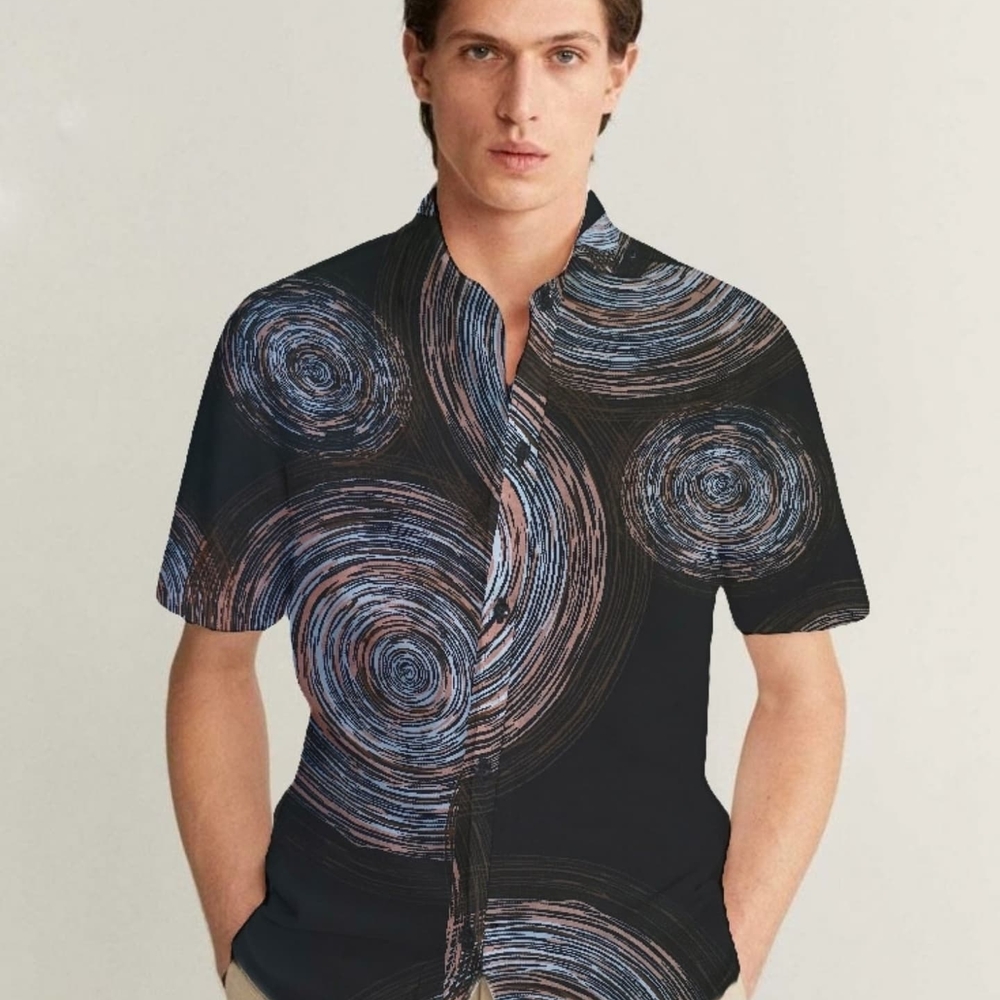 Men's Multicolor Abstract Shirt - Picture 7 of 10